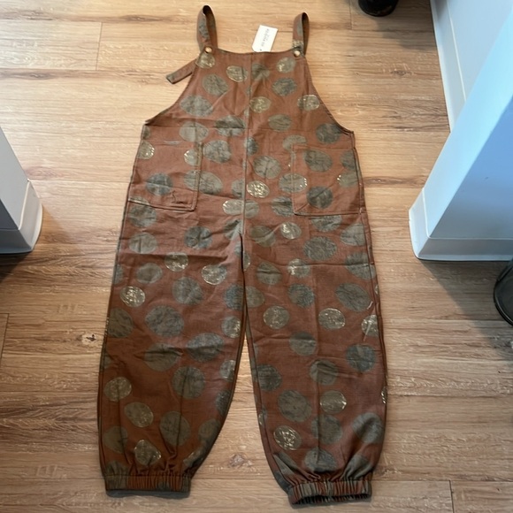 NWT SM Wardrobe Beige Cotton MoonPrint Overall Size - XLarge - Picture 4 of 13